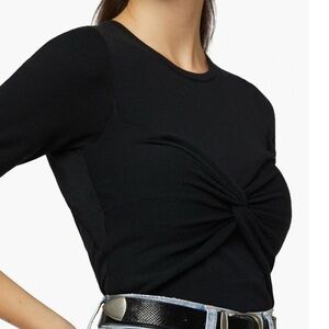 Favorite Daughter Black Twist Front Cutout The Zoom Top, Small
